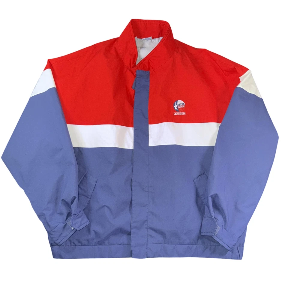 Chaqueta cortavientos de golf vintage Texas Open para hombre XL roja blanca azul Gore-Tex años 90 Foto 1 de 4