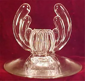 Heisey Portacandele Cristolite 1 Luce Piede con Ali Elegante Vetro Vintage - Foto 1 di 2