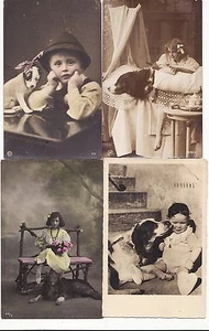 #KINDER ..UND HUNDE - 4 POSTKARTEN - Bild 1 von 1