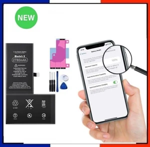 Batterie interne IPhone X XS XR11 12/12 PRO/13 PRO MAX/14 identique original - Photo 1 sur 2