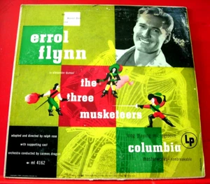 Errol Flynn The Three Musketeers LP US 1949 Columbia Masterworks ML 4162 VINYL - Foto 1 di 8