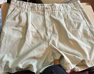 Puritan Tan Chino Shorts Men's Size 44. Pleated High Rise ~7" Inseam. #29 - Picture 1 of 11