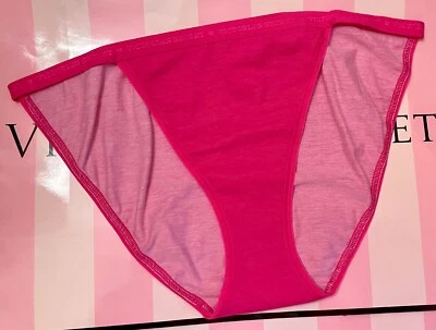 NUEVO CON ETIQUETAS BRAGAS DE BIKINI VICTORIA'S SECRET GRANDES ROSA VS LOGO CINTURA RARA CUERDA Foto 1 de 3