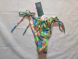 Women's Side-Tie Adjustable Coverage Ultra High Leg Bikini Bottom Wild Fable S - Picture 1 of 6