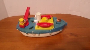 Barca da pesca Playskool Take Apart 1974 vintage con 2 personaggi e 6 pesci - Foto 1 di 14