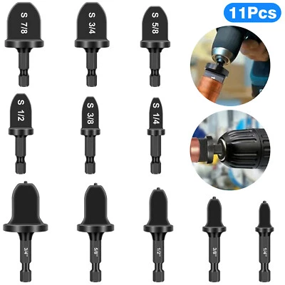 THESILICONVALLEY 11x Swaging Drill Bit Tool Set HVAC Repair Kit Copper Pipe Flaring Tube Expander
