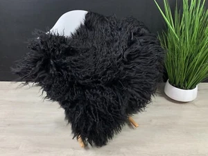 Black Icelandic Sheepskin Rug | Genuine| Natural | Soft | Seat Cover| Throw Hide - Picture 1 of 7
