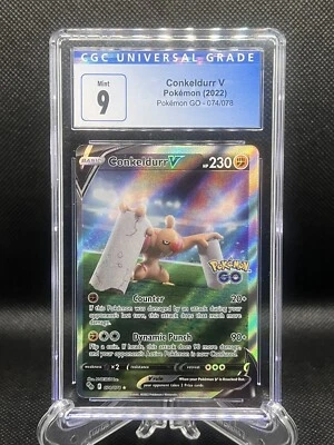 2022 Pokemon GO Conkeldurr V 074/078 Alt Art Ultra Rare CGC Mint 9 🔥 - Image 1 of 2