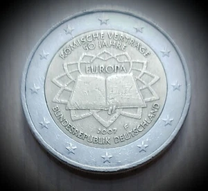 2 Euro 2007 Deutschland F – Jubiläum 50 Jahre Römische Verträge-Zustand sehr gut - Bild 1 von 2