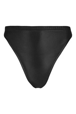 Damen Wetlook String-Slip stretch shiny Schwarz glänzend elastisch dehnbar - Bild 1 von 3