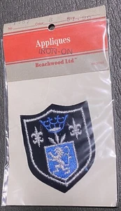 Beachwood Shield emblem embroidered patch Iron on NIB Vintage Crest Black - Picture 1 of 3