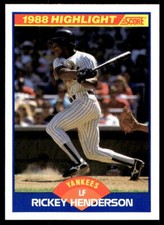 1989 Score 657 Rickey Henderson   New York Yankees  HL Baseball Card