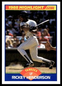 1989 Score 657 Rickey Henderson   New York Yankees  HL Baseball Card