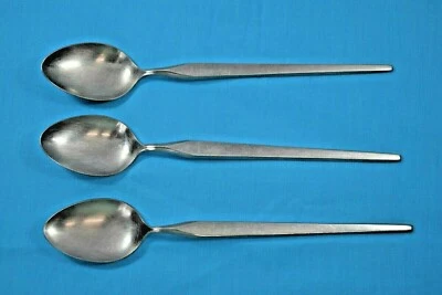3 STANLEY ROBERTS  SRI RAVENNA OVAL SPOONS MCM STAINLESS FLATWARE JAPAN - Image 1 of 3