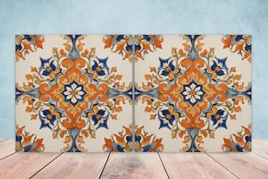Juego de 2 azulejos de pared de cerámica española cocina mediterránea decoración salpicadero - Imagen 1 de 3