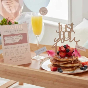 Customisable 'best MUM ever' Breakfast in Bed Set Happy Mothers Day Decorations - Picture 1 of 3