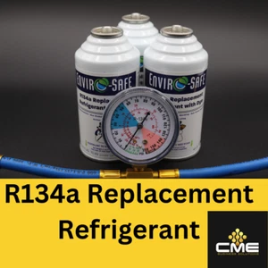 3 latas de refrigerante de repuesto Enviro-Safe vehículo automático R134a + tinte con calibre - Imagen 1 de 4