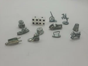 11 Piece Classic Monopoly Mover Lot Replacement Pieces Dog Shoe Car Hat Thimble - Picture 1 of 6
