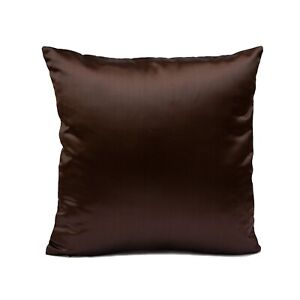 Dark Brown solid 100% Satin Toss Pillow Cover Case 20x20 Accent Cushion modern