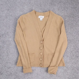 VTG Women's Chadwick's Lambswool Medium Light Brown Long Sleeve Cardigan Sweater - Picture 1 of 10