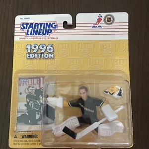 1996 Tom Barrasso Pittsburgh Penquins Starting Lineup in pkg with Hockey Card - Picture 1 of 12