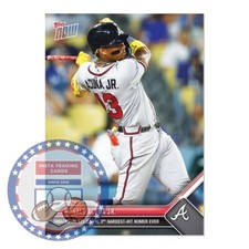 2023 Topps NOW #804 Ronald Acuña Jr Smacks HR 121.2 MPH 3rd Hardest Hit Ever