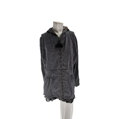 JOHNNY WAS «Нефрит» уголь толстовка большой «Джина» кружева отделки пеплум толстовка с капюшоном - Изображение 1 из 4