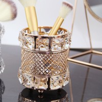 1pc Brushes Holder Sundries Empty Metal Cosmetic  Container Pen Holder for Women