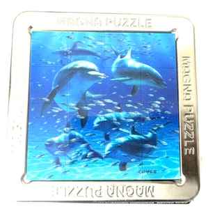 3D Magna Puzzle DOLPHINS - Magnet tiles with tin storage case NEW! - Picture 1 of 2