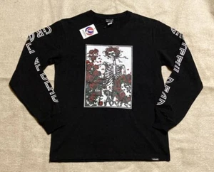 Schott x Grateful Dead T-shirt Skull and Roses Long Sleeve Print Black Size:S - Picture 1 of 7