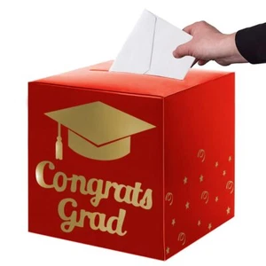 Graduation Card Box Holder Congrats Grad Foldable Cardboard Decorations Box f... - Picture 1 of 5