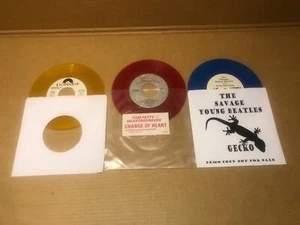 BEATLES - THE JAM - TOM PETTY - LOT OF 3 COLORED VINYL 7" SINGLES - Picture 1 of 3