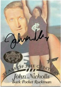 1996 Select Team of The Century (TC4) John NICHOLLS Carlton (Hand Signed) - Bild 1 von 1