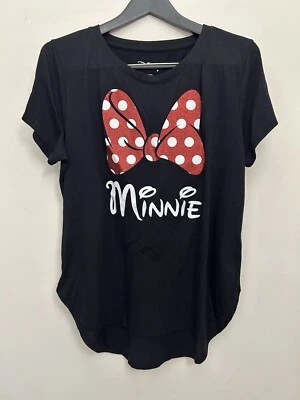 Disney Minnie Mouse Red Sparkle Polka Dot Bow T-Shirt Girls Size XL (15/17) - Image 1 of 4