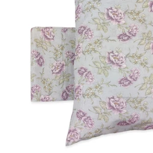 Cotton sheet set for double bed Rosy Floral light blue - Picture 1 of 3