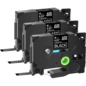 3 Pack Laminated Label Tape for Brother P-touch PT-H100 White on Black TZe315 - Picture 1 of 8