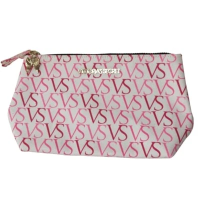 Bolso de mano Victorias Secret rosa con logotipo inicial con cierre de cremallera 10,5" x 6"  Foto 1 de 4