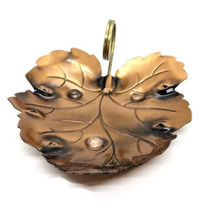 Coppercraft Guild Taunton Mass. Copper Embossed Leaf Shaped Trinket Dish Tray - Picture 1 of 4
