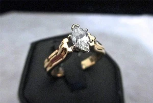 18 Karat massiver Gelbgold Solitär Diamant Ehering - Bild 1 von 7