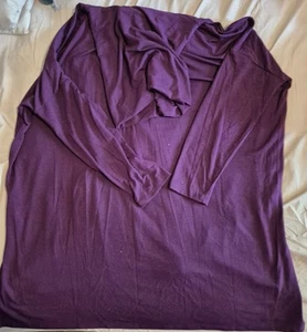Zenana XL Women's Purple 3/4 Length Sleeves High Slits Up Both Sides - Picture 1 of 2