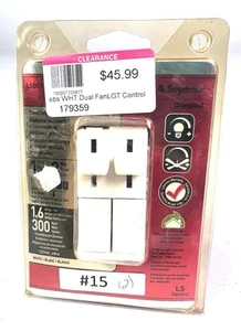 Pass & Seymour LSDC163PWV 300W Dual Control Slide Fan Control & Light Dimmer - Picture 1 of 5