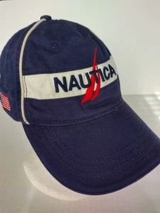Nautica Hat Red White & Blue With Flag Adjustable Cap Boating - Picture 1 of 7