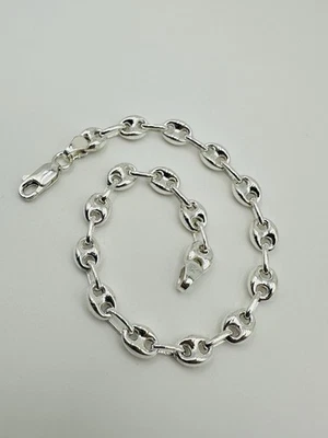925 Sterling Silver 5mm Anchor Mariner Link Chian Bracelet New - Image 1 of 4
