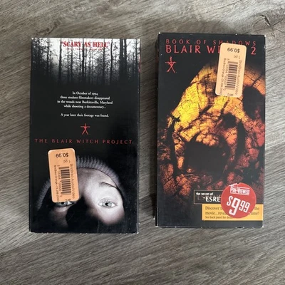Blair Witch project 1 2 VHS Lot Book Of Shadows Blockbuster Former Rental - Image 1 of 4