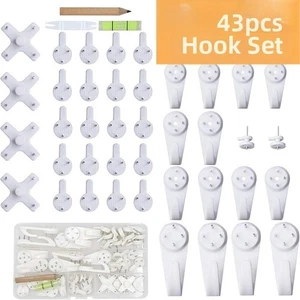 43pcs Plastic Wall Hooks with Invisible Nails for Home and Office Hanging - Picture 1 of 7
