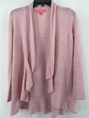 Suéter Lilly Pulitzer Mujer XS Rosa 100% Cachemira Marette Volantes Abiertos Cortina Foto 1 de 4