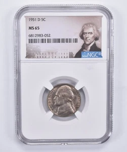 1951-D Jefferson Nickel MS65 NGC Special Label *4366 - Picture 1 of 5