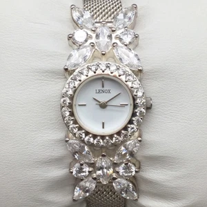 Reloj Lenox Damas 20mm Tono Plata Malla Ajustable Banda Cristales Batería Nueva - Imagen 1 de 15