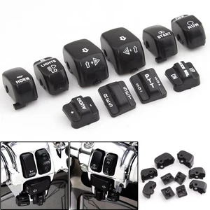10X Black Hand Control Switch Housing Buttons Cap For Harley Bad Boy Night Train - Picture 1 of 13