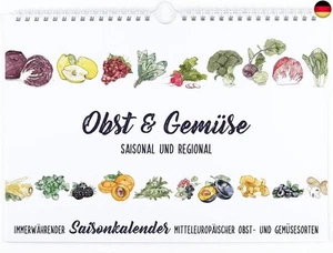 Saisonkalender für Obst und Gemüse | Immerwährender Wandkalender mit heimischen - Bild 1 von 7